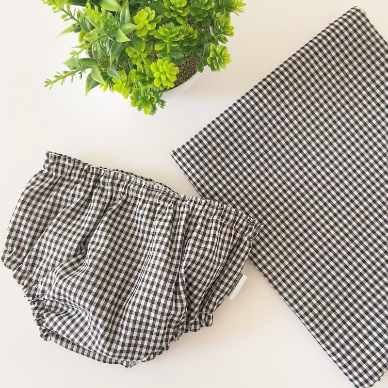 Cubrepañal mini VICHY negro