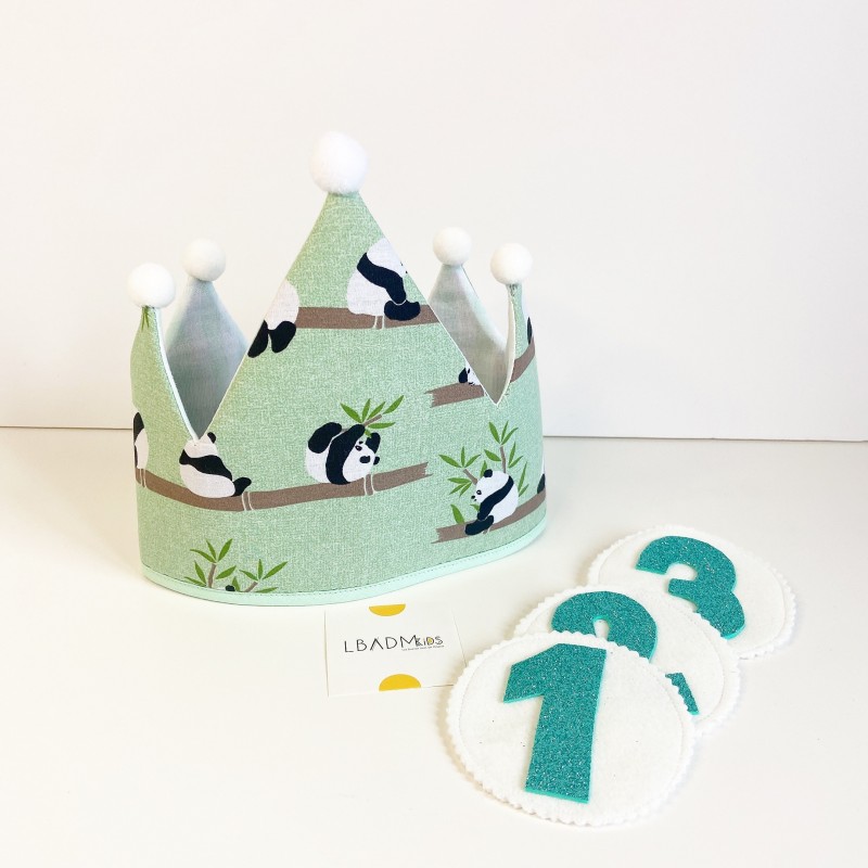 Corona PANDAS con numeros intercambiables (listo para envio)