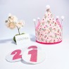 Pack cumpleaños FLORES glitter pink